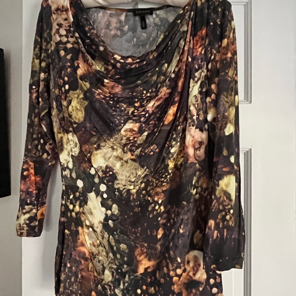 Escada Artistic Black and Gold Women's Blouse